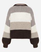 acajo Cardigan cu lână vâscoză și bumbac decorat cu eșarfă la decolteu Brettore Bej
