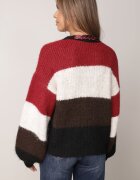 acajo Cardigan cu lână vâscoză și bumbac decorat cu eșarfă la decolteu Brettore Roșu