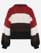 acajo Cardigan cu lână vâscoză și bumbac decorat cu eșarfă la decolteu Brettore Roșu