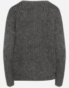 acajo Cardigan deschis gri închis decorat cu broderie florală