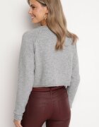 acajo Cardigan Gri Clasic cu Lână Încheiat cu nasturi Inadira