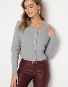 acajo Cardigan Gri Clasic cu Lână Încheiat cu nasturi Inadira
