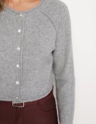 acajo Cardigan Gri Clasic cu Lână Încheiat cu nasturi Inadira