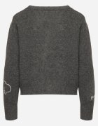 acajo Cardigan Gri cu Nasturi din Lână Decorat cu Broderii Nelzara