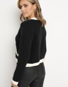 acajo Cardigan Negru cu lână nasturi și buzunare decorative Ennavia