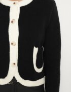 acajo Cardigan Negru cu lână nasturi și buzunare decorative Ennavia