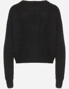 acajo Cardigan Negru cu Nasturi cu Lână Decorat cu Flori Metalice Zemilaine