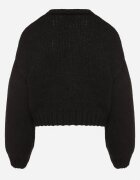 acajo Cardigan Negru Deschis Scurt cu aplicații în formă de căpșuni Lorinelle