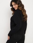 acajo Cardigan Negru Oversize Încheiat cu nasturi cu broderie decorativă Kalabrine