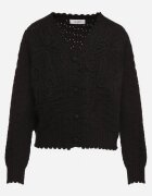 acajo Cardigan Negru Oversize Încheiat cu nasturi cu broderie decorativă Kalabrine