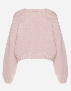 acajo Cardigan Roz Deschis Cropped cu Aplicații în formă de Căpșuni Lorinelle