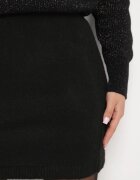 acajo Fustă Tricotată Neagră cu amestec de lână cu croială dreaptă cu elastic în talie Pariella