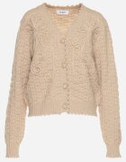 acajo Kardigan Bej închis Oversize Cu nasturi Cu broderie decorativă Kalabrine