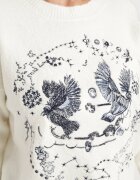 acajo Pulover bej deschis cu broderie decorativă în față Minavira
