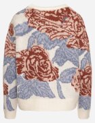 acajo Pulover Bej deschis cu croială tip cutie cu model abstract cusut cu fir metalic Savrielle