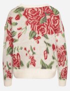 acajo Pulover Clasic Bej deschis cu croi tip cutie cu model floral rustic cu fir metalic Savielle