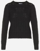 acajo Pulover Clasic Negru Decorat cu model în relief Derista