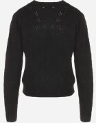 acajo Pulover Clasic Negru Decorat cu model în relief Derista