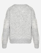 acajo Pulover Gri deschis cu Lână cu Croială Dreaptă cu Model Floral Tinthera
