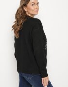 acajo Pulover Negru cu Broderie Decorativă în Față Minavira