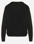 acajo Pulover Negru cu Broderie Decorativă în Față Minavira