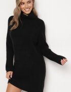 acajo Rochie tricotată neagră din material reiat Liannae