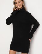 acajo Rochie tricotată neagră din material reiat Liannae
