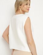 acajo Vestă Albă în Stil Clasic cu Lână Felzeki
