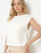acajo Vestă Albă în Stil Clasic cu Lână Felzeki