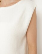 acajo Vestă Albă în Stil Clasic cu Lână Felzeki