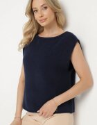 acajo Vestă Bleumarin în Stil Clasic cu Lână Felzeki