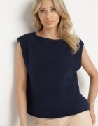 acajo Vestă Bleumarin în Stil Clasic cu Lână Felzeki