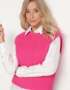 acajo Vestă Roză Striată Cu Lână Tip Pulover Sintille