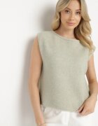 acajo Vestă Verde deschis în Stil Clasic cu Lână Felzeki