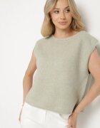 acajo Vestă Verde deschis în Stil Clasic cu Lână Felzeki