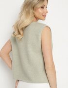 acajo Vestă Verde deschis în Stil Clasic cu Lână Felzeki