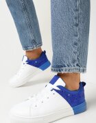  Adidași Alb-Albastre Cu șireturi cu talpă plată cu Zirconii Decorative Gimena