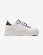  Adidași Alb-Albastru cu Ornament Metalic cu Zirconii la Șireturi Awenttes