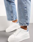  Adidași Alb-Albastru cu Platformă Rilame