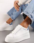  Adidași Alb-Albastru cu Platformă Rilame