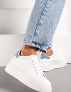  Adidași Alb-Albastru cu Platformă Rilame