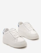  Adidași Alb-Albastru cu Platformă Rilame