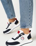  Adidași alb-bleumarin cu inserții metalice și broderie fină