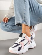  Adidași alb-bleumarin cu plasă pe talpă din spumă Vallexia