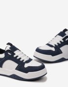  Adidași Alb-Bleumarin Sub gleznă cu Inserții Decorative Armine