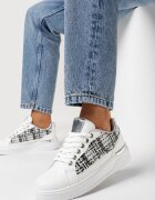  Adidași Alb-Gri cu Inserție din Tweed Ecafa