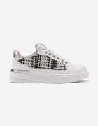  Adidași Alb-Gri cu Inserție din Tweed Ecafa