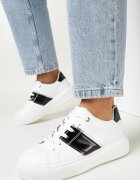  Adidași Alb-Negru cu Inserție Metalică Dannu