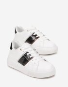  Adidași Alb-Negru cu Inserție Metalică Dannu