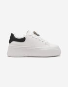  Adidași Alb-Negru Cu șireturi Cu talpă groasă Cu ornament metalic și cu Zirconii Cavendra